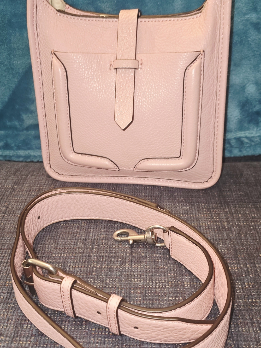 Rebecca Minkoff Kylie Lavendar Unlined Pebbled Leather Crossbody Bag Purse